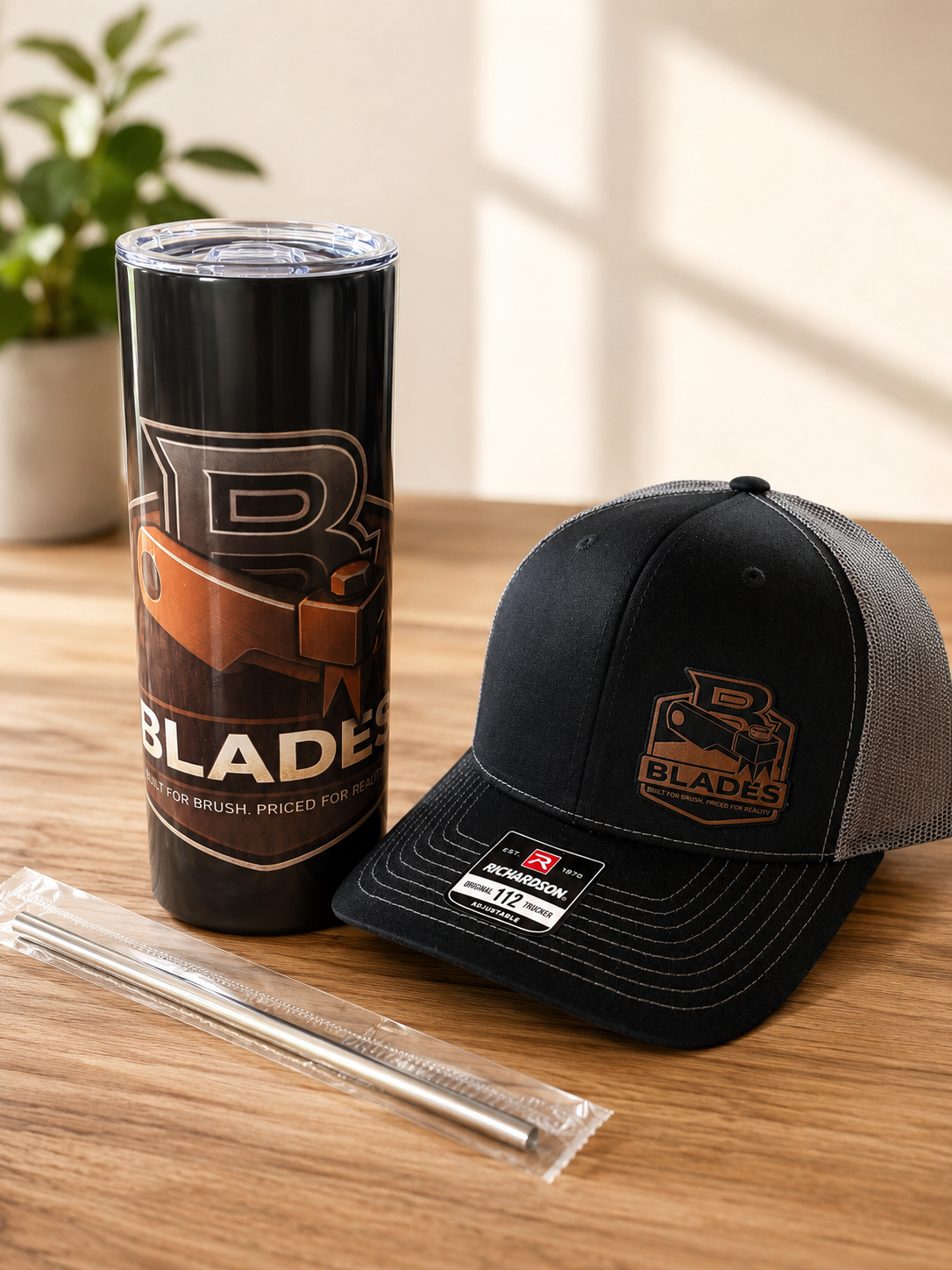 B-Blades Trucker Hat & Stainless Tumbler Combo